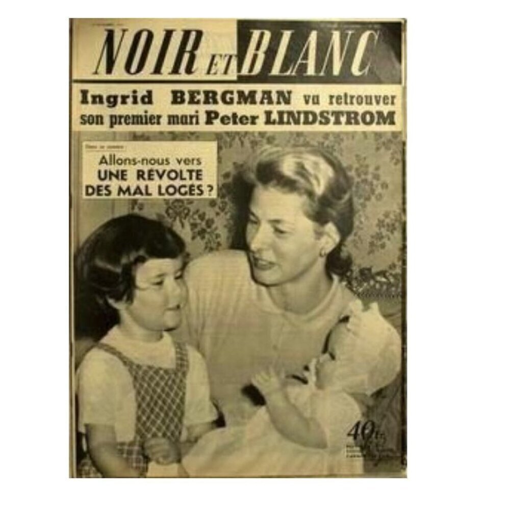 NOIR ET BLANC 663 Ingrid Bergman Peter Lindstrom